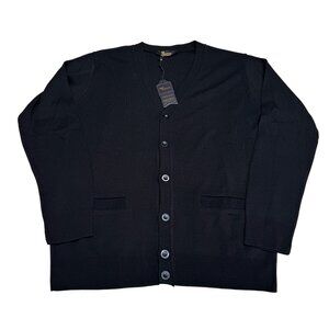 Tailored Recreation Premium Men's Black Cardigan TR 11508 Wool Blend, Size S NWT